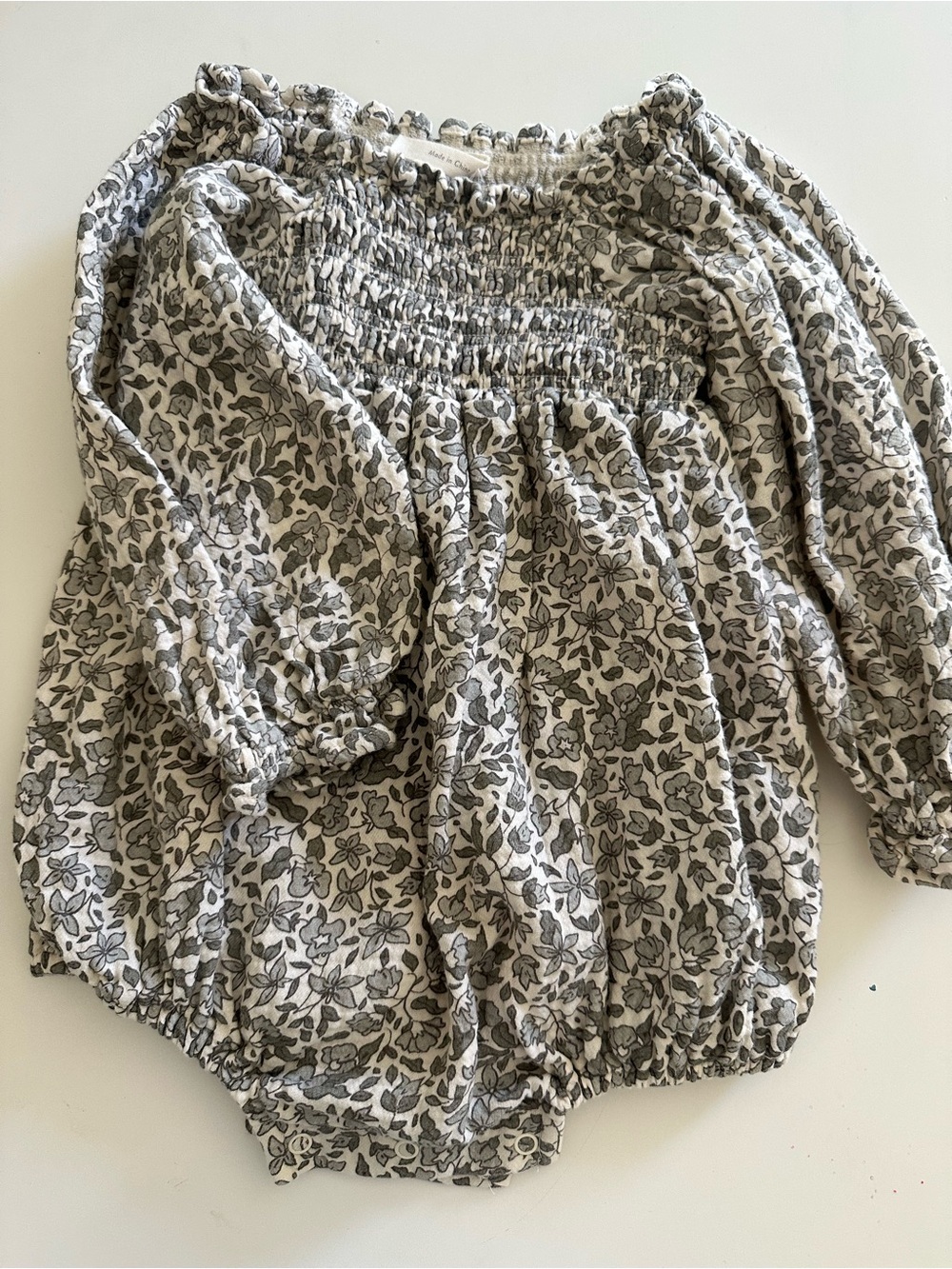 Quincy Mae gray floral bubble